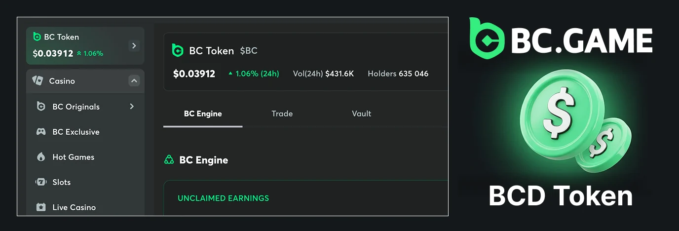BCD token of BC Game casino